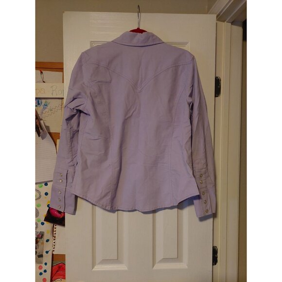 Gap large stretch lavender corduroy pearl snap button down - Picture 3 of 3
